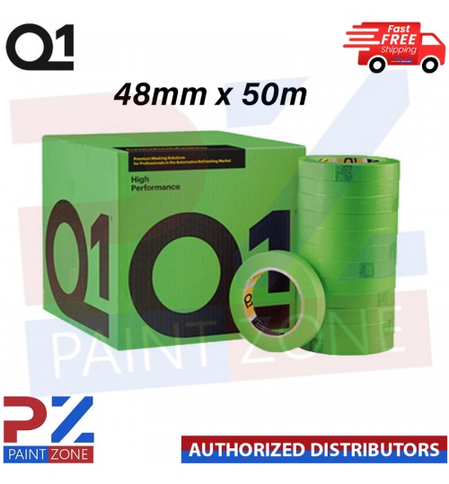 Q1 Green MASKING TAPE 48mm X50m PAINTER PAINTING AUTOMOTIVE EASY TEAR